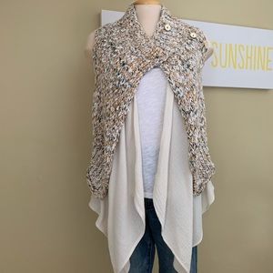 NWT Anthropologie Knitted & Knotted Layered Vest